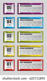 Banner presentation, vector ribbon information. Graphic composition business presentations. Four glossy banners strip your annotations. Four color sticker banner for registration of proposals ribbon