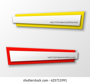 Banner presentation, vector ribbon information. Graphic composition business presentations. Four glossy banners strip your annotations. Four color sticker banner for registration of proposals ribbon