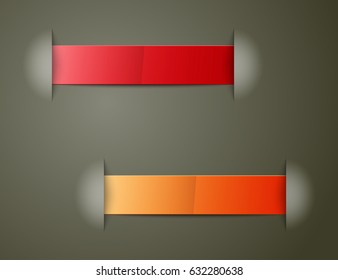 Banner presentation, vector ribbon information. Graphic composition business presentations. Four glossy banners strip your annotations. Four color sticker banner for registration of proposals ribbon