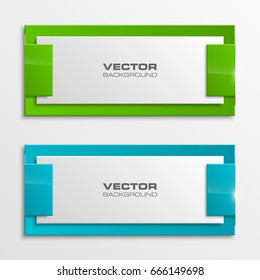 Banner presentation, vector ribbon information. Graphic composition business presentations. Two glossy banners strip your annotations. Two color sticker banner for registration of proposals ribbon