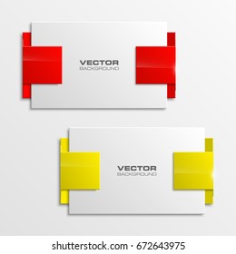 Banner presentation, vector ribbon information. Graphic composition business presentations. Two glossy banners strip your annotations. Two color sticker banner for registration of proposals ribbon