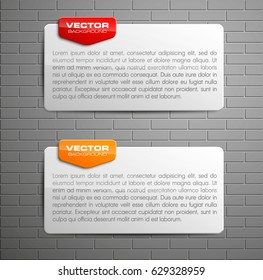 Banner presentation, vector shape information. Graphic shape composition business presentations. banners strip your annotations. Color sticker banner for registration of proposals ribbon