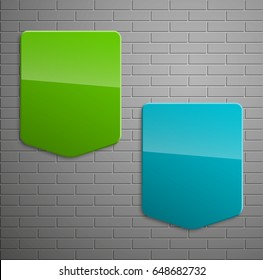 Banner presentation, vector shape information. Graphic shape composition business presentations. banners strip your annotations. Color sticker banner for registration of proposals ribbon