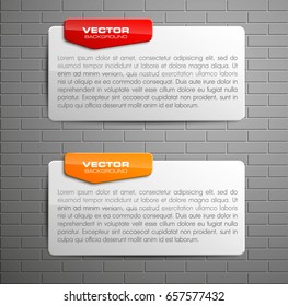 Banner presentation, vector shape information. Graphic shape composition business presentations. banners strip your annotations. Color sticker banner for registration of proposals ribbon