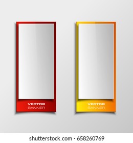 Banner presentation, vector shape information. Graphic shape composition business presentations. banners strip your annotations. Color sticker banner for registration of proposals ribbon