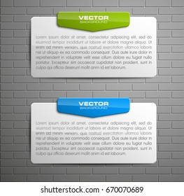 Banner presentation, vector shape information. Graphic shape composition business presentations. banners strip your annotations. Color sticker banner for registration of proposals ribbon