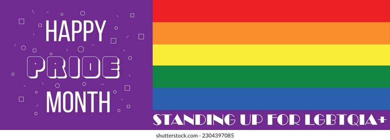 Banner for Pride Month with rainbow flag