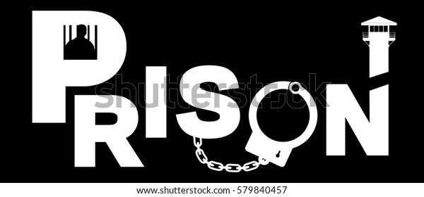 Banner Prison Black Letters Vector Draw Stock Vector (Royalty Free ...