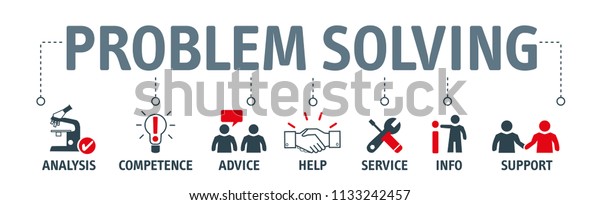 Banner Problem Solving Vector Illustration Concept Stock Vector ...