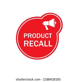 Banner Product Recall Megaphone Icon. Flat Vector.