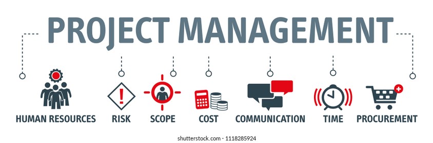 Banner Project Management Vector Illustration Concept With Icons