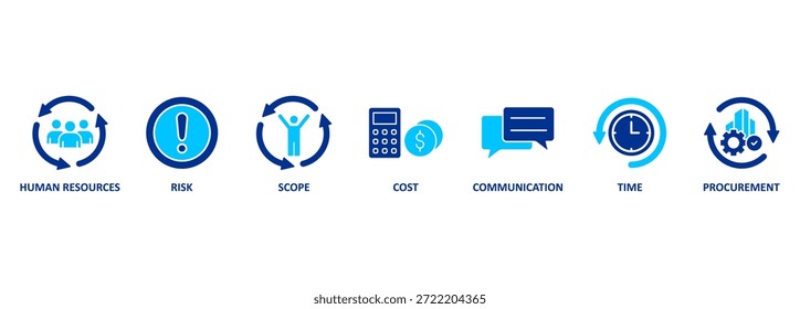Banner project management vector illustration concept with icons