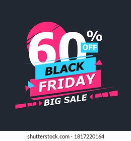 Banner promotion black Friday with discount and cool color, banner, advertising, vector banner
