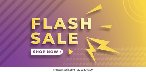 Banner promotion flash sale gradient vector