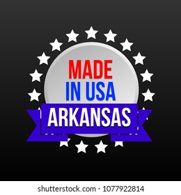Banner for promotions or symbols of the brand "Made in the USA. Arkansas."