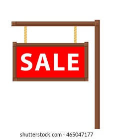 Banner property sale, flat vector illustration