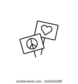 banner, protest, activism line icon. Elements of protests illustration icons. Signs, symbols can be used for web, logo, mobile app, UI, UX