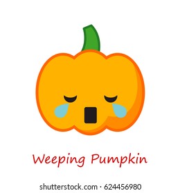 Banner Pumpkin Emotions. Vector illustration.
