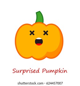 Banner Pumpkin Emotions. Vector illustration.
