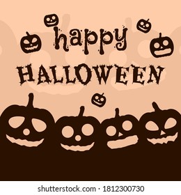 Banner with pumpkin icon for halloween celebration, cards, or campaign vector illustration.