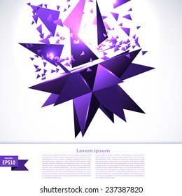 Banner with purple abstraction cosmic explosion. Vector illustration. Technology background. eps10. Vector illustration.