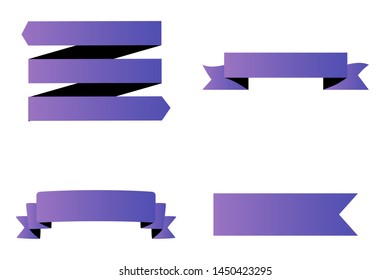 Banner purple design vector icon template on white background. Isolated web flat illustration collection. Cutting symbol set for flyer, label, app