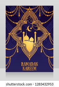 Banner for Ramadan Kareem, can be used for another muslim holidays or parties in arabian style, vector illustration