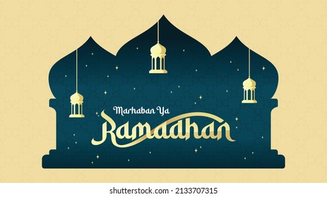 Banner Ramadan Landscape And Patterns Design