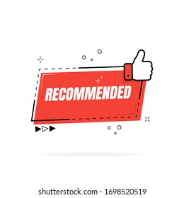 The banner I recommend is red with the thumb up. Vector illustration.