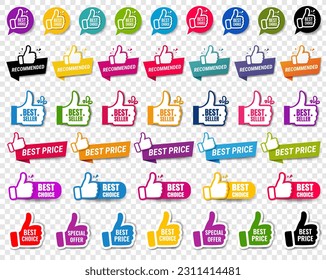 Banner Recommended And Hand Collection With White Background With Gradient Mesh, Vector Illustration