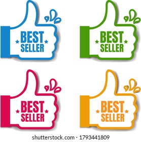 Banner Recommended With Thumbs Up With Gradient Mesh, Vector Illustration
