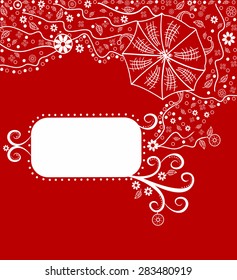 Banner with red abstract background.