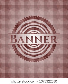 Banner red geometric badge. Seamless.