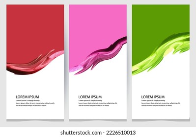banner red, pink, green design, brush Modern abstract covers set. Cool gradient shapes composition. Usable for banner, cover, and web, cover header background for website design, Social Media, eps 10