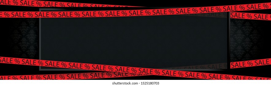 Banner with red ribbons and black wallpaper for the Black Friday Sale. Eps 10 vector file.