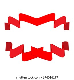 Banner red set. Emblem modern symbol of business. Set blank sticker labeling. Elegant form of the logo for sale. Colorful template for badge, tag, wrapping etc. Design element. Vector illustration