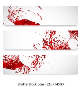 Banner with red splashes. EPS10 vector