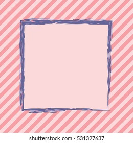 banner red square with the blue paint around the edges. poster stripes at an angle of 45 degrees. abstract lines. vector background