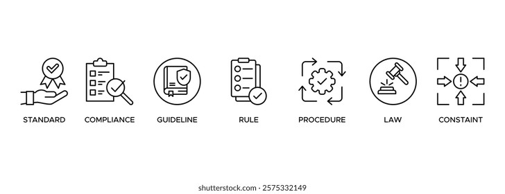 Banner Regulation Compliance Rules Law Standard illustration concept standard, compliance, guideline, rule, procedure and law