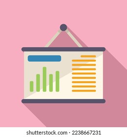 Banner report icon flat vector. Business document. Data chart