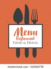 banner for a restaurant menu with cutlery