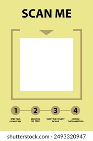 Banner for restaurant to pay bill by scan qr code. Vector of scanning menu food, guide of restaurant pay, scan code, digital response, cash smartphone illustration