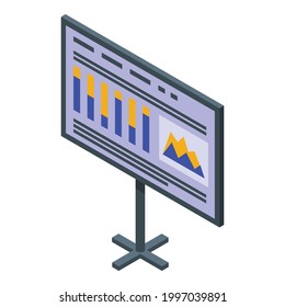 Banner result money icon. Isometric of Banner result money vector icon for web design isolated on white background
