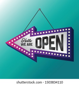Banner Retro We Are Open for your advertising