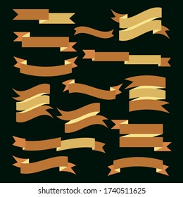 Banner ribbon beautiful set illustration