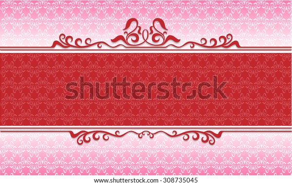 Banner, ribbon, border,\
frame, greeting card with decorative element and decorative vintage\
background.