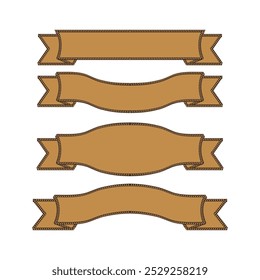 banner ribbon collection set with rope border vector