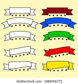  banner ribbon colorful set.desing vector