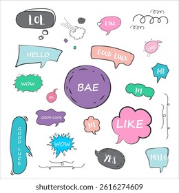 Banner ribbon designs in vector label format, flag and badge icon shapes for unique design and sale promotion. Graphic tag, element set, decoration template and new sticker set for web sign and emblem