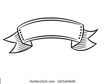 Bannerband. Zeichnen Sie Design-Element im Doodle-Stil. Werbediskontposter.  Vektorillustration einzeln auf weißem Hintergrund. Kreatives Design für Geschäftsprojekte, Infografiken, Symbol.